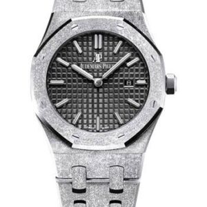 Audemars Piguet Royal Oak Frosted Gold Quartz Watch-Black Dial 33mm-67653BC.GG.1263BC.02