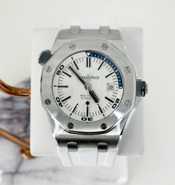 Audemars Piguet Royal Oak Offshore Diver Watch-White Dial 42mm-15710ST.OO.A010CA.01 - Image 2