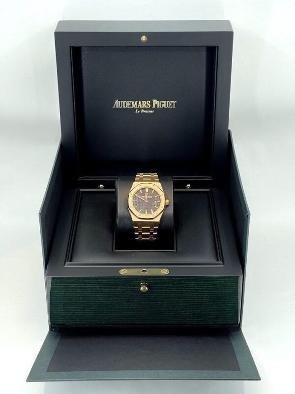 Audemars Piguet Royal Oak Quartz Watch-Brown Dial 33mm-67650OR.OO.1261OR.01 - Image 3