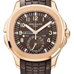 Patek Philippe 40.8mm Mens Aquanaut Travel Time Watch Brown Dial 5164R