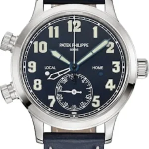 Patek Philippe Complications Calatrava Pilot Travel Time White Gold Blue Dial | 7234G-001