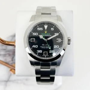 Rolex Air-King Stainless Steel Black Arabic Dial 40mm Green Hand Oyster Bracelet 116900