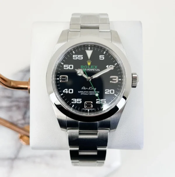 Rolex Air-King Stainless Steel Black Arabic Dial 40mm Green Hand Oyster Bracelet 116900