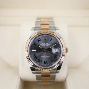 Rolex Datejust 36 Rose Gold/Steel "Wimbledon" Slate Roman Dial & Fluted Bezel Oyster Bracelet 126231