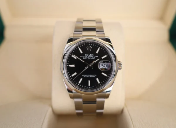 Rolex Datejust 36 Stainless Steel Black Index Dial & Smooth Domed Bezel Oyster Bracelet 126200 - Image 2