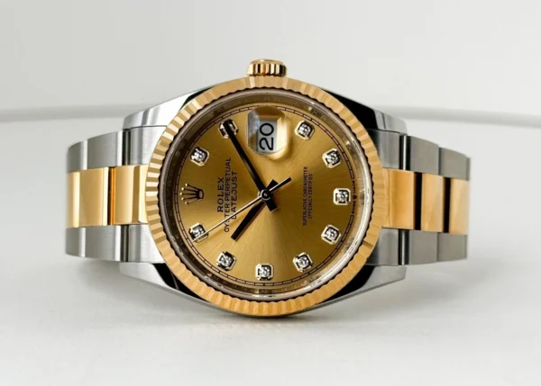 Rolex Datejust 36 Yellow Gold/Steel Champagne Diamond Dial & Fluted Bezel Oyster Bracelet 126233 - Image 4
