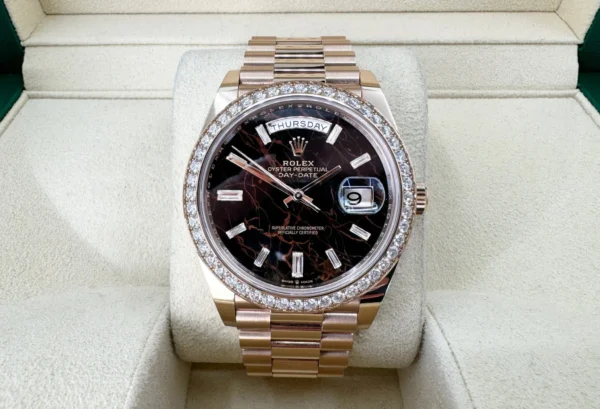 Rolex Day-Date 40 Rose Gold Eisenkiesel Diamond Dial & Diamond Bezel President Bracelet - 228345RBR - Image 2