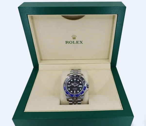 Rolex GMT Master II “Batgirl” Steel Black Dial Blue/Black Ceramic Bezel Jubilee Bracelet 126710BLNR - Image 2