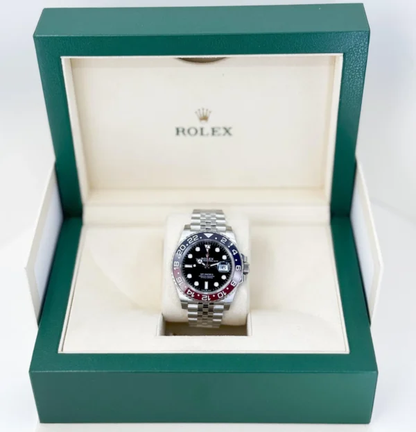 Rolex GMT Master II “Pepsi” Steel Black Dial Red/Blue Ceramic Bezel Jubilee Bracelet 126710BLRO - Image 3