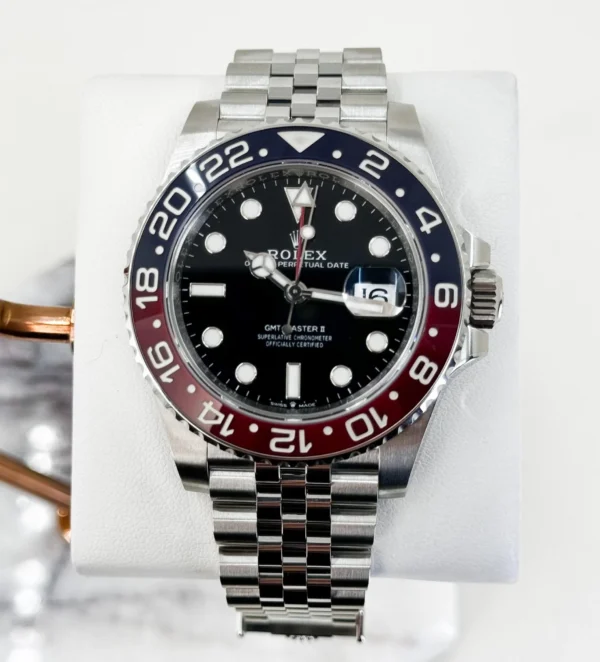 Rolex GMT Master II “Pepsi” Steel Black Dial Red/Blue Ceramic Bezel Jubilee Bracelet 126710BLRO