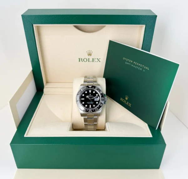 Rolex GMT Master II Stainless Steel Black Dial Ceramic Bezel Oyster Bracelet 116710LN - Image 3