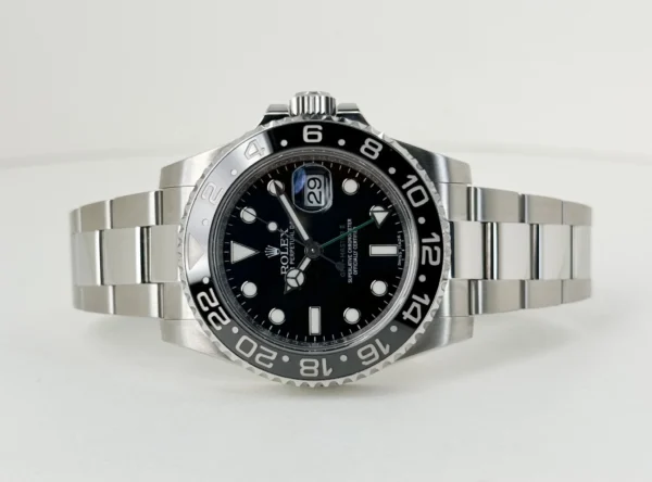 Rolex GMT Master II Stainless Steel Black Dial Ceramic Bezel Oyster Bracelet 116710LN - Image 4