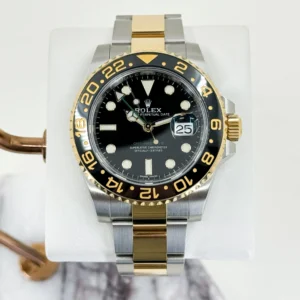Rolex GMT Master II Yellow Gold/Steel Black Dial Ceramic Bezel Oyster Bracelet 116713LN