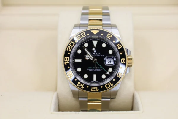 Rolex GMT Master II Yellow Gold/Steel Black Dial Ceramic Bezel Oyster Bracelet 116713LN - Image 2