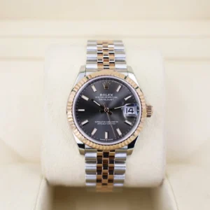 Rolex Lady-Datejust 31 Rose Gold/Steel Rhodium Index Dial & Fluted Bezel Jubilee Bracelet 278271