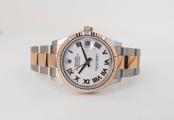 Rolex Lady-Datejust 31 Rose Gold/Steel White Roman Dial & Fluted Bezel Oyster Bracelet 278271 - Image 4