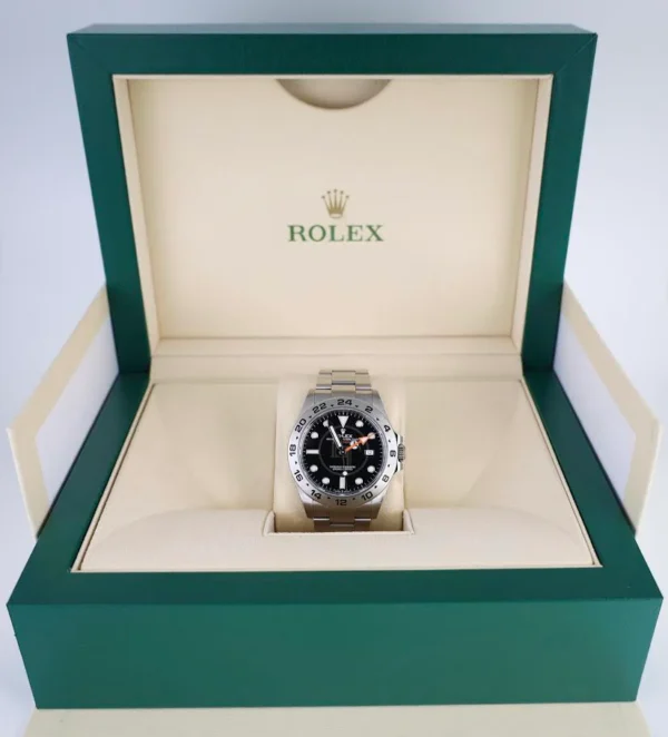 Rolex Oyster Perpetual Explorer II Watch - Oystersteel - Black Dial - Oyster Bracelet - 2021 Release - 226570 bk - Image 3