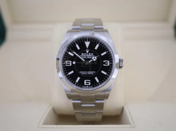 Rolex Stainless Steel Oyster Perpetual Explorer - Black Dial - Oyster Bracelet - 124270 - Image 2