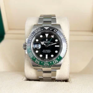 Rolex Steel GMT-Master II 40 Watch - "Sprite" - Black Dial - Oyster Bracelet - 126720VTNR