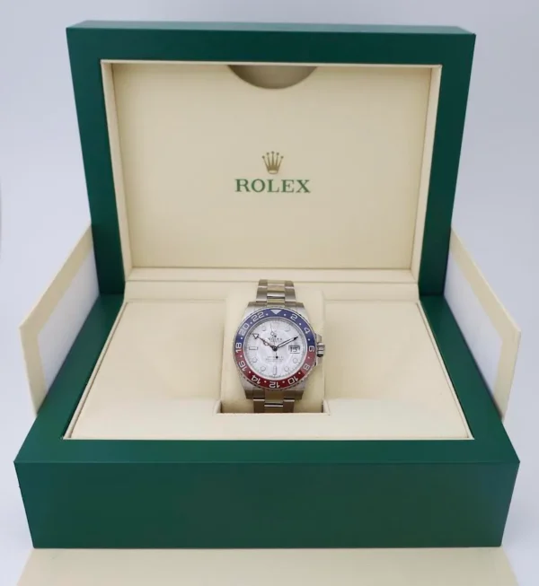 Rolex White Gold GMT-Master II 40 Watch - Blue and Red Pepsi Bezel - Meteorite Dial - Oyster Bracelet - 126719BLRO mt - Image 3