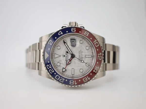 Rolex White Gold GMT-Master II 40 Watch - Blue and Red Pepsi Bezel - Meteorite Dial - Oyster Bracelet - 126719BLRO mt - Image 4