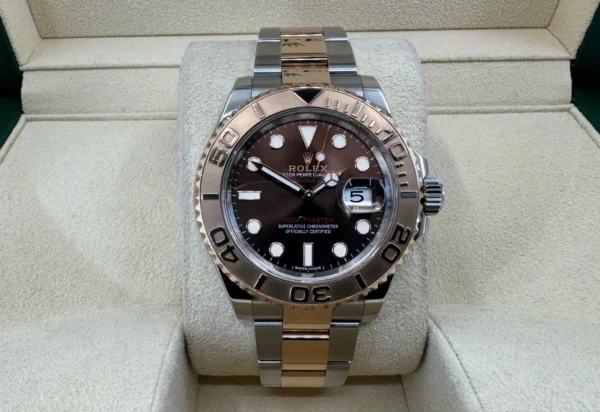 Rolex Yacht-Master 40 Everose Rose Gold/Steel Chocolate Brown Dial Gold Bezel Oyster Bracelet 116621