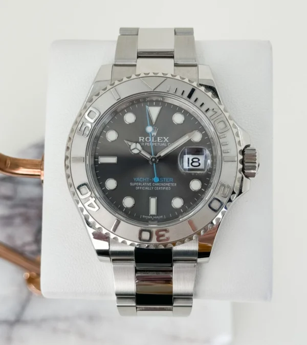 Rolex Yacht-Master 40 Stainless Steel Dark Rhodium Dial Platinum Bezel Oyster Bracelet 116622